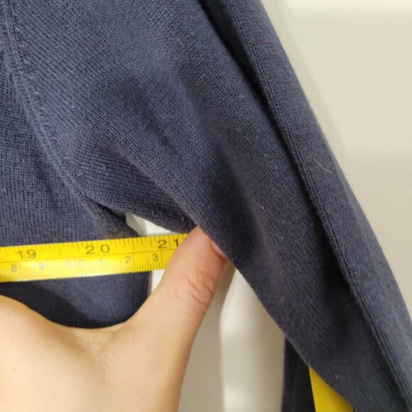 RW & Co Men's Navy Blue Long Sleeve V-Neck 100% Cotton Pullover Sweater Causal - Picture 8 of 9